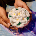 White Flower mini bouquet keychain